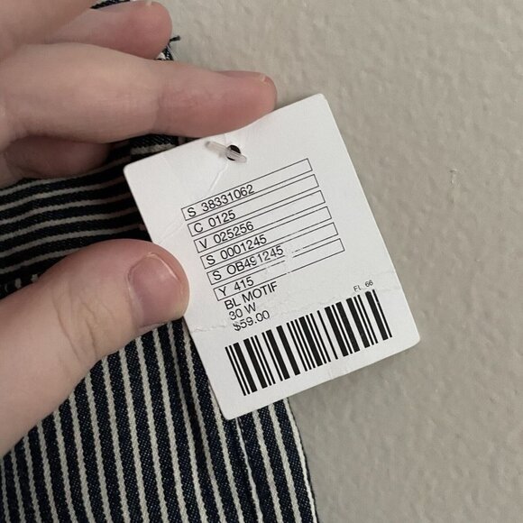 Urban Outfitters BDG Wmn 30W Blue/White Striped Pin Up Super High Rise Short NWT - Picture 4 of 8